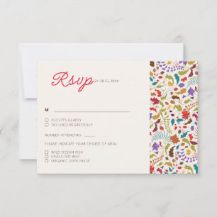 Wild Rose Woods Exotic Flower Garden Wedding RSVP Card