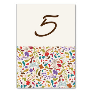 Wild Rose Woods Exotic Flower Garden Wedding Table Number