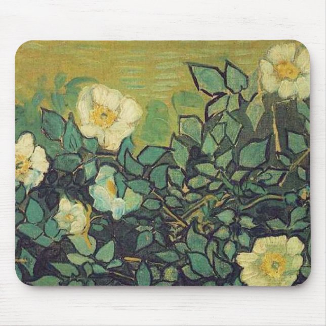 Wild Roses,1890.  Vincent van Gogh. Mouse Pad (Front)