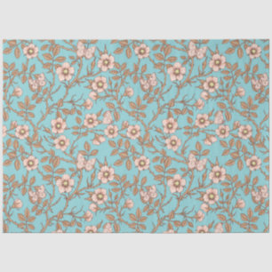 Wild roses and butterflies /pink/brown/pool tissue paper