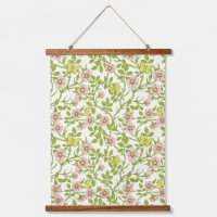 Wild roses and butterflies /pink/pale green/yellow