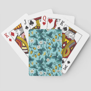 Wild roses and butterflies /pink/pale green/yellow playing cards