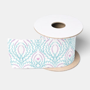 Wild roses and butterflies /pink/pale green/yellow satin ribbon