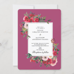 Wild Roses and Desert Rose Colour Invitation
