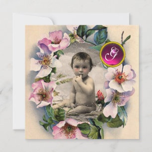 WILD ROSES CROWN ,STORK BABY SHOWER PHOTO TEMPLATE