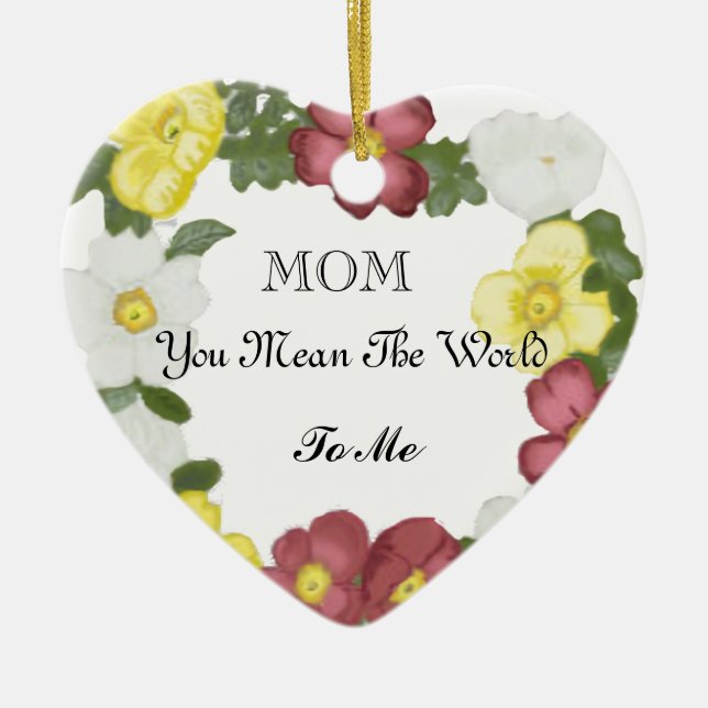 Wild Roses Editable Mother’s Day Ceramic Ornament (Front)