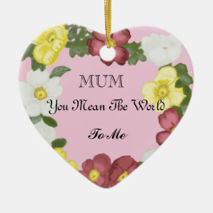 Wild Roses Editable Mother’s Day Ceramic Ornament