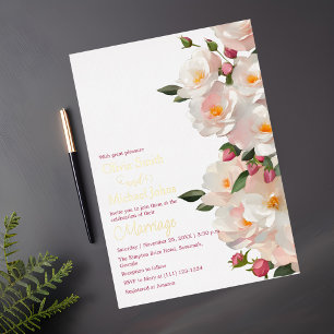 Wild roses Elegant Dog rose Wedding Invitation