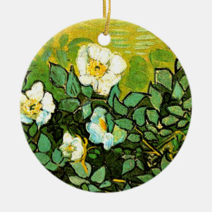 Wild Roses, famous painting by Van Gogh, Ceramic Ornament