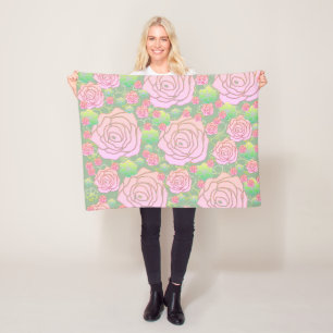 Wild Roses Fleece Blanket