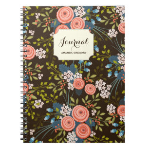 Wild Roses Floral Garden Personalized Notebook