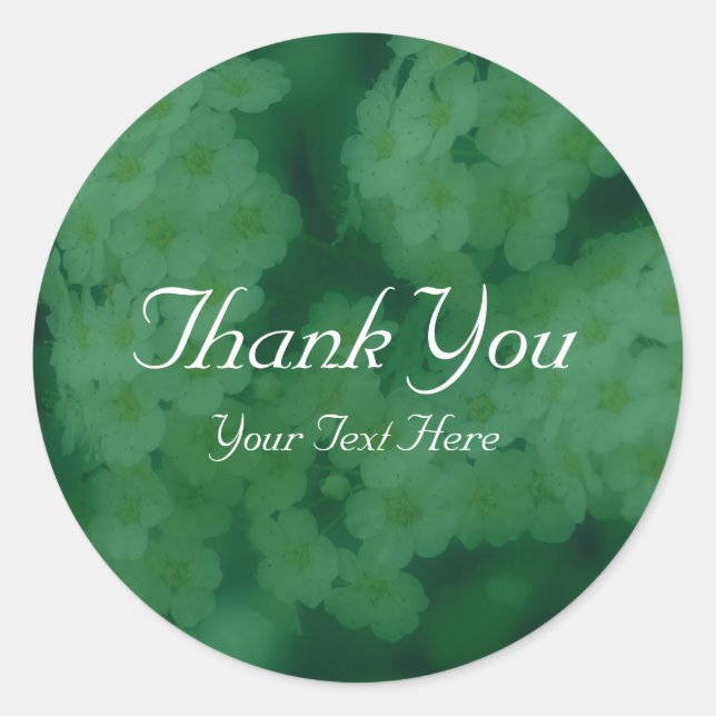 Wild Roses Flower Thank You Personalized Classic Round Sticker (Front)