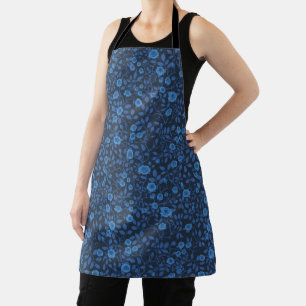 Wild roses in blue apron