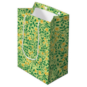 Wild roses in yellow and green medium gift bag