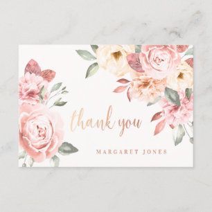 Wild Roses Personalized Thank You Note Card