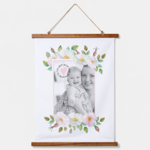 Wild roses pink border Mother's Day photo Hanging Tapestry