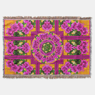 Wild Roses Throw Blanket