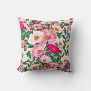 Wild Roses Throw Pillow