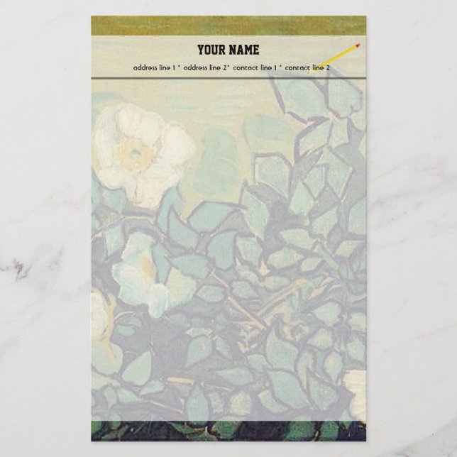 Wild Roses,  Vincent van Gogh. Stationery (Front)