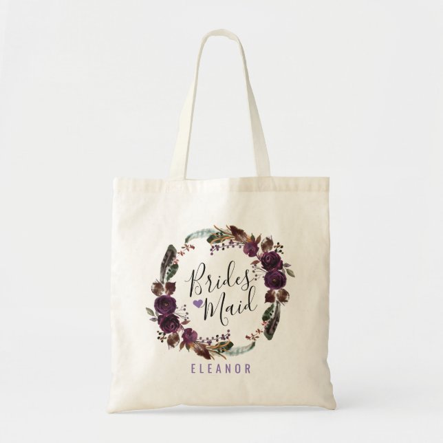 Wild Royal Bloom Bouquet | Bridesmaid Tote Bag (Front)
