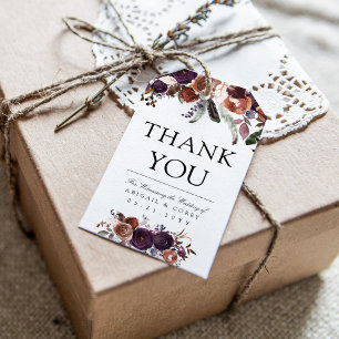 Wild Royal Bloom Thank You Message Gift Tags