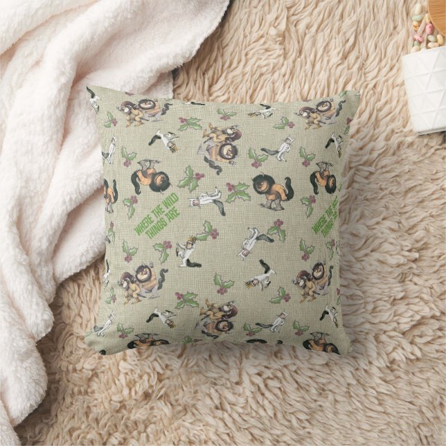 Wild Rumpus Holiday Pattern Throw Pillow (Blanket)