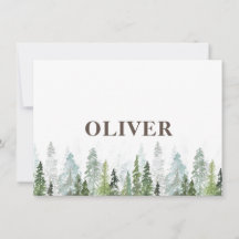 WILD | Rustic birth announcement card with trees