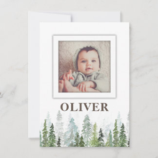 WILD | Rustic birth announcement card with trees