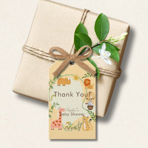 Wild Safari Adventure Awaits Baby Shower Gift Tags