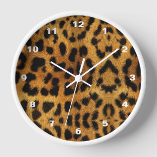 wild Safari animal cheetah girly leopard print Clock