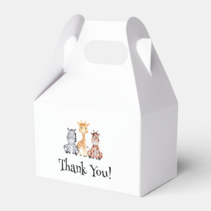 Wild Safari Animals Baby Shower Favor Box