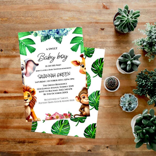 Wild Safari Animals Baby Shower Invitation (Creator Uploaded)