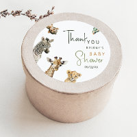 Wild Safari Animals Baby Shower Thank You Favour C
