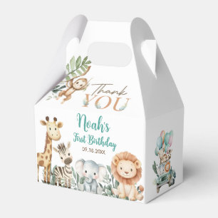 Wild Safari Animals Birthday Party Favor Box