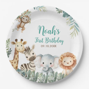 Wild Safari Animals Birthday Party Paper Plate