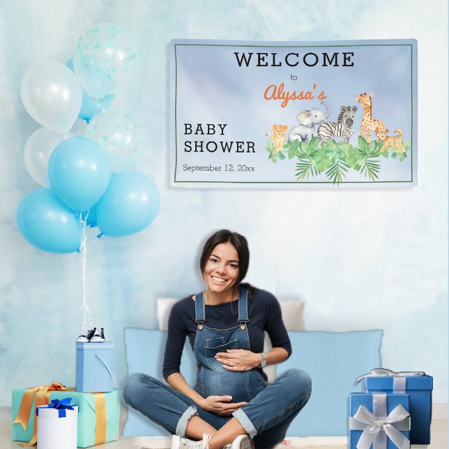 Wild Safari Animals | Jungle Baby Shower Party Ban Banner (Creator Uploaded)