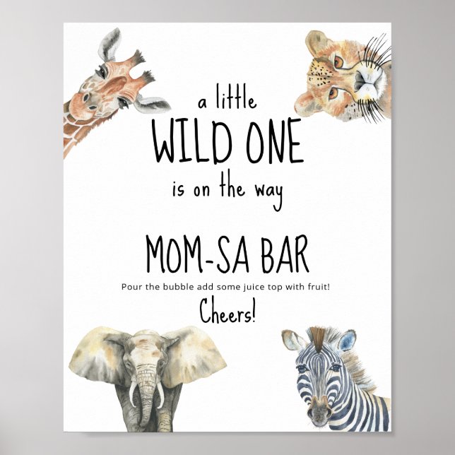 Wild safari animals - mom-osa bar poster (Front)