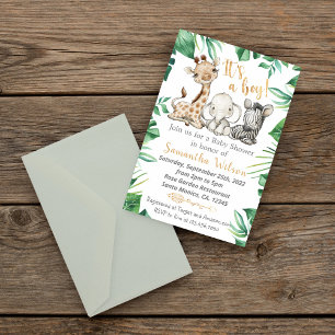 Wild Safari Animaux Baby shower Invitation