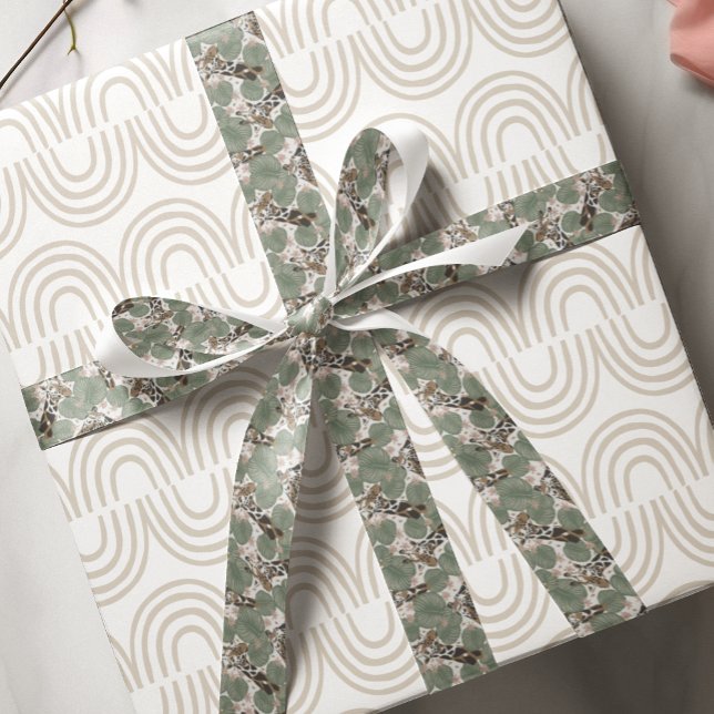 Wild Safari Giraffe Animal Pattern Satin Ribbon (Creator Uploaded)