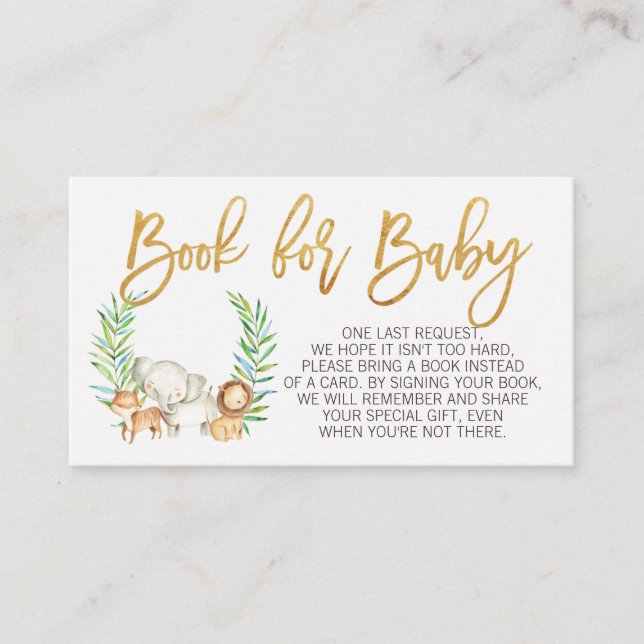 Wild safari jungle animals book request insert (Front)