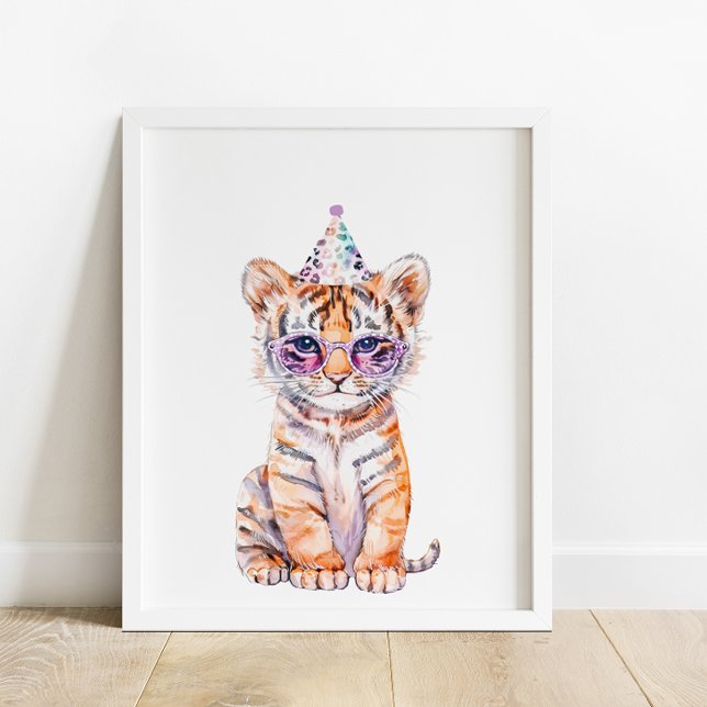 Wild Safari Party Tiger Animals Birthday Poster (Creator Uploaded)