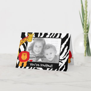 Wild Safari Photo Template Birthday Invitation