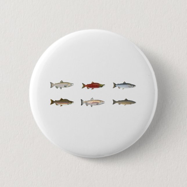 Wild Salmon 2 Inch Round Button (Front)