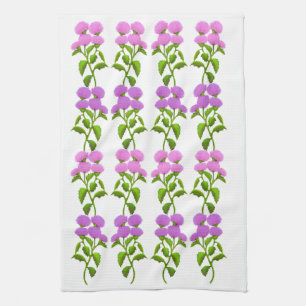 Wild Scottish Thistle Floral Kitchen Towel
