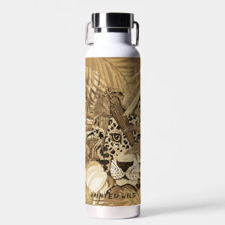 Wild Sepia Leopard Water Bottle