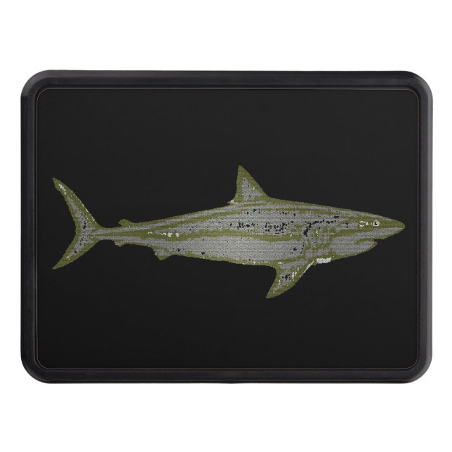 wild shark black trailer hitch cover (Front)