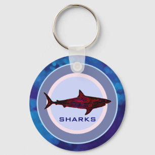 wild shark fish keychain