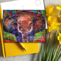 Wild Side Greetings Abstract Elephant