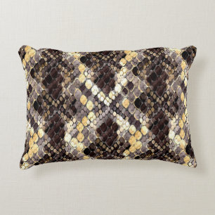 Wild Skin Watercolor Seamless Pattern Accent Pillow