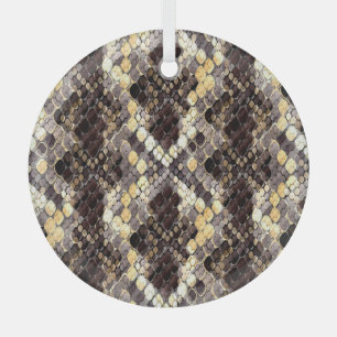 Wild Skin Watercolor Seamless Pattern Glass Ornament